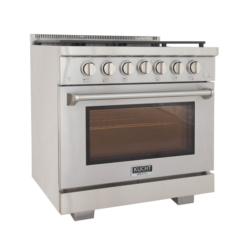Kucht 36'' W Free Standing Range, Liquid Propane, Gray