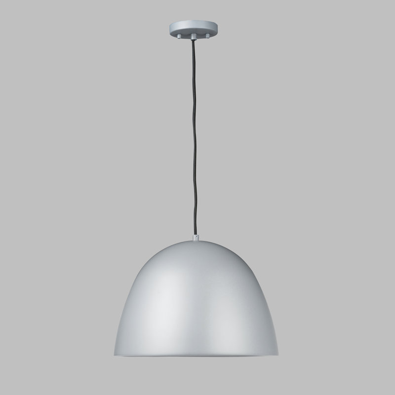 Luminaire suspendu en forme de dôme à 1 lumière DEL Nelle, H 14,5 po x l 19,75 po x P 19,75 po, Gris foncé / café