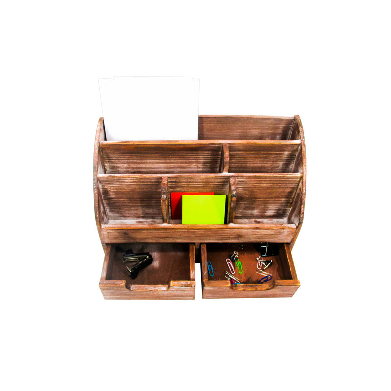 Organisateur de bureau en bois campagne