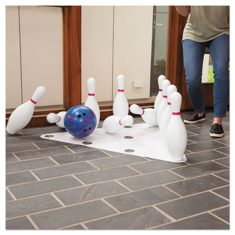 Champion Sports White Plastic and Rubber Bowling Set