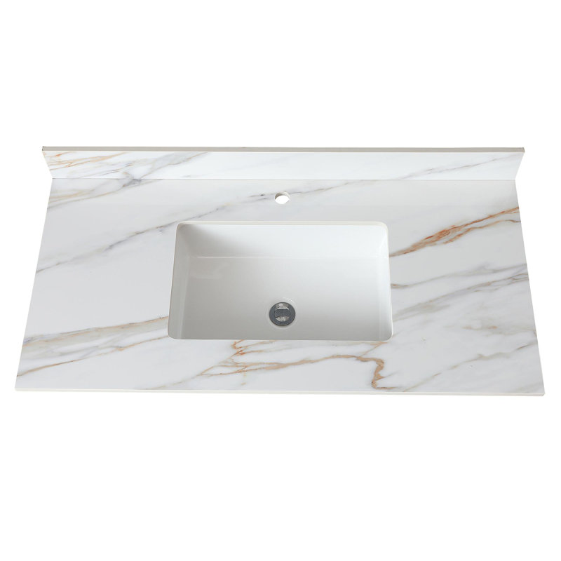 Évier encastré rectangulaire en pierre frittée encastrable, Simple
