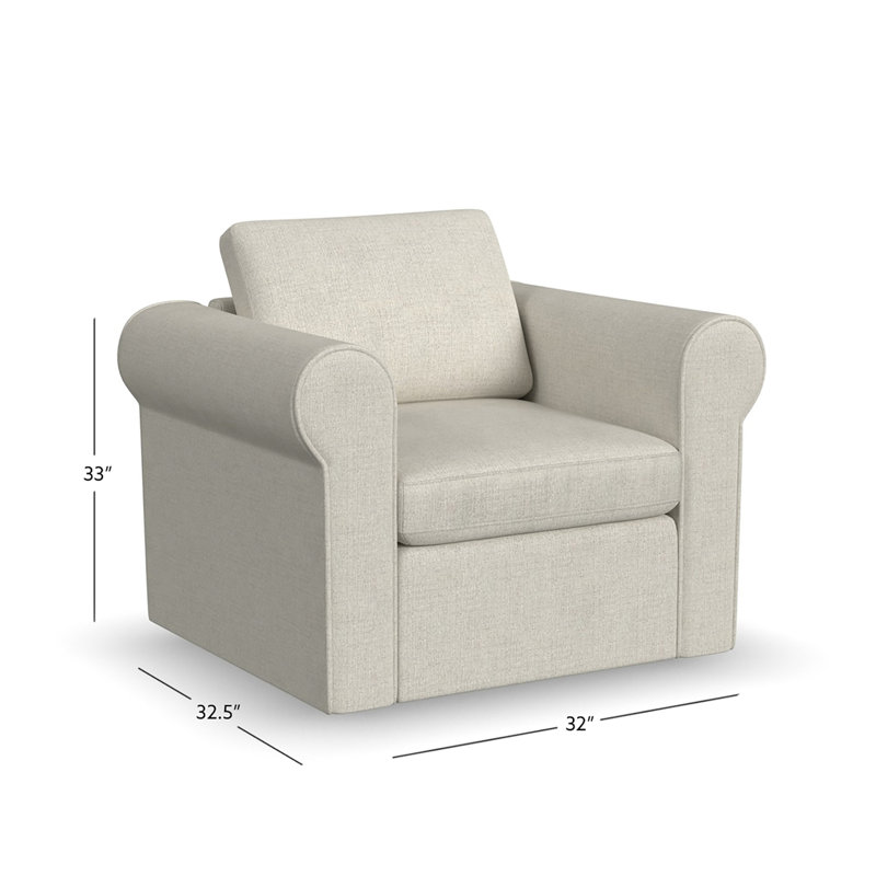 Lockheart 32" Accent Chair Roll Arm Natural, Natural 