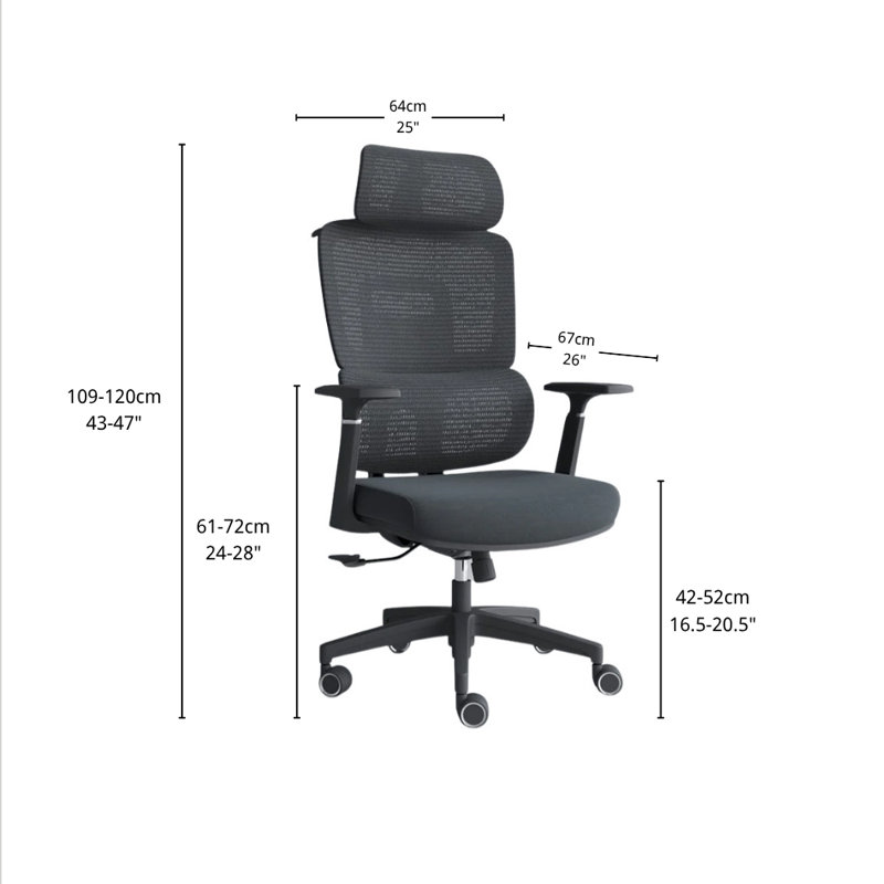 Chaise de bureau ergonomique (noire)
