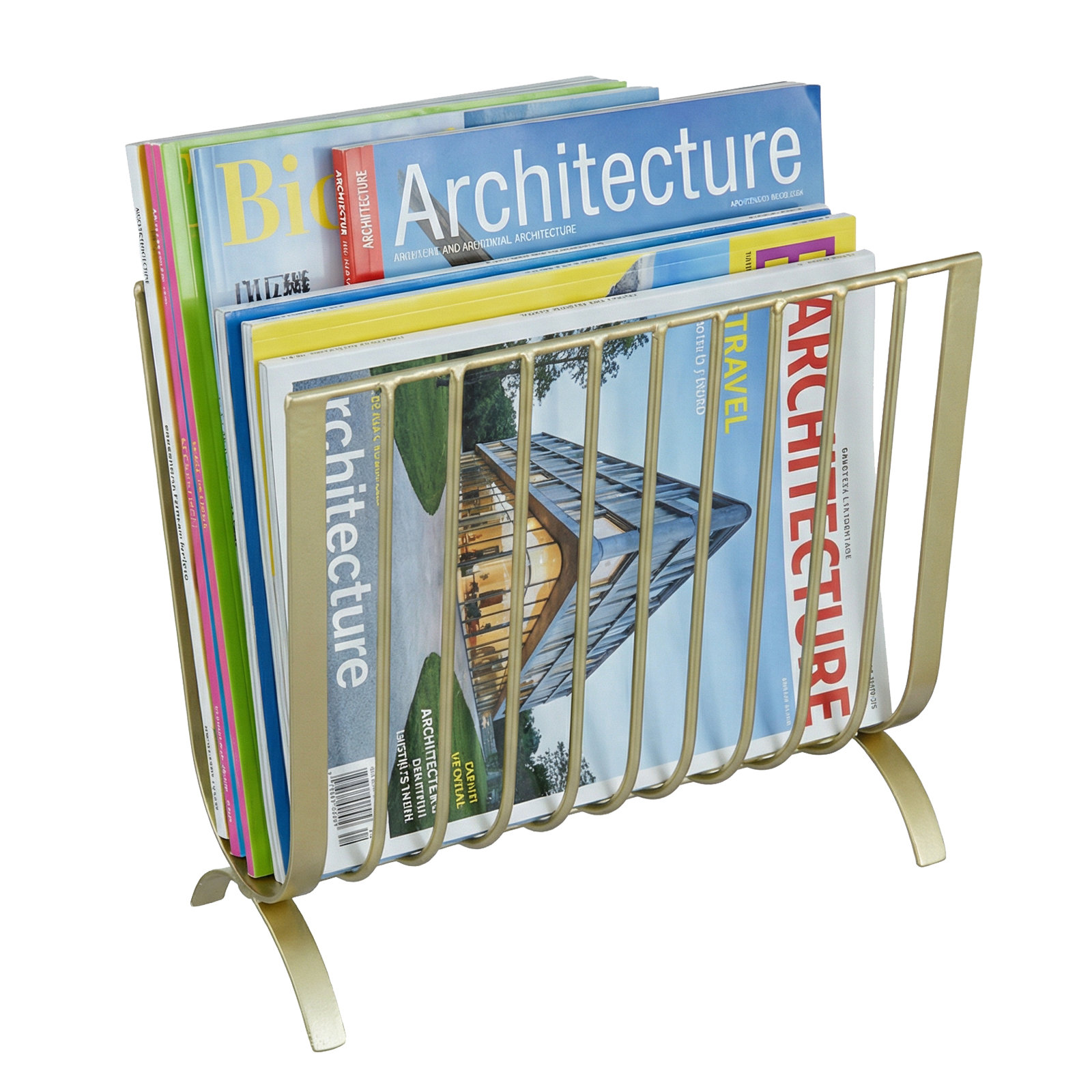 George Oliver Brass Metal Tabletop Floor Magazine Racks | Wayfair