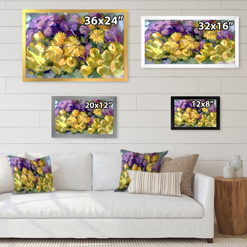 «Still Life Bouquet Flowers III», reproduction sur toile, H 12 po x l 20 po x P 1 po, Cadre doré à coins fermés