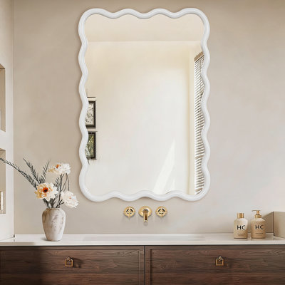 Miroir décoratif rectangulaire à cadre en bois pour chambre à coucher, salle de bain, salon, entrée