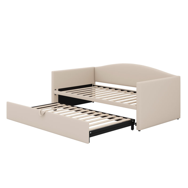 Lit de jour avec couchette extensible, Beige