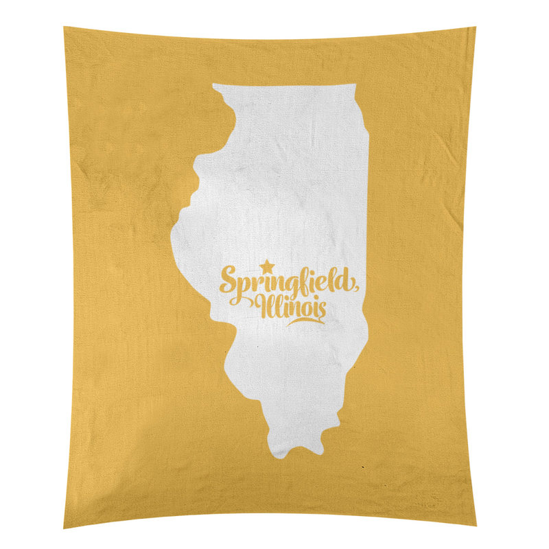 Tapisserie Springfield Illinois, H 80 po x l 68 po, Jaune