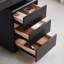 Bureau rectangulaire en bois manufacturé noir-1358251646