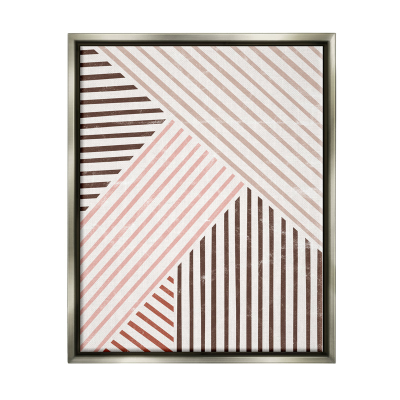 «Alternating Stripes Earth Tones Floater», art mural par JJ Design House LLC, H 21 po x l 17 po x P 1,7 po