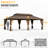 14'x 24' Hardtop Gazebo With Wood Grain Aluminum Frame & Galvanized Steel Roof, Includes Enclosed Curtains & Netting For Patio, Deck, And Backyard-129164824