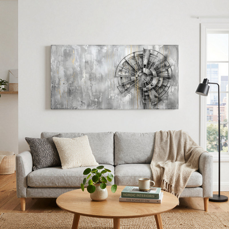 Ensemble de 1 tableau sur toile représentant des engrenages industriels, L 32 po x H 16 po, Wrapped Canvas