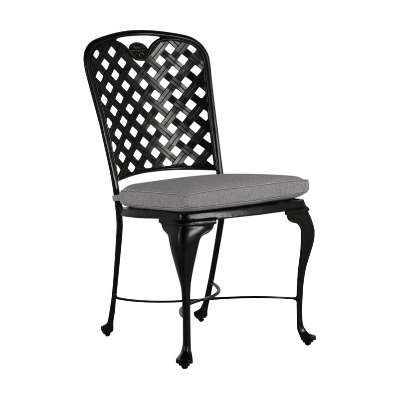 Provance Patio Dining Side Chair with Cushion, Ancient Earth, No Welt, Verona Mist