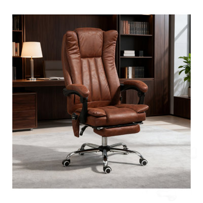 Fauteuil de bureau massant inclinable avec hauteur réglable et repose-pieds