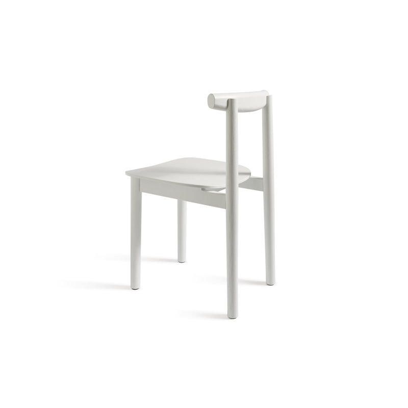 46.5cm H Solid Wood Ladder Back Side Chair, White