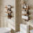 Floating Shelves Set Of 2, 3-Tier Wall Mounted Storage Shelves For Bathroom, Living Room, Bedroom, Kitchen, Rustic Brown And Black, Space-Saving Open Design
