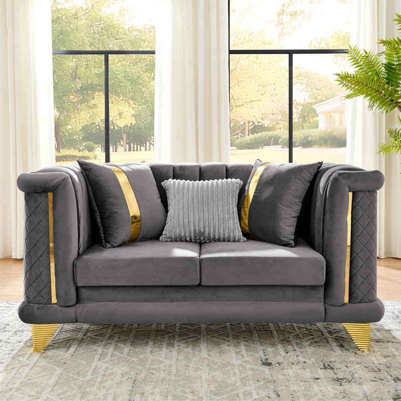 2Pcs Velvet Sofa Set