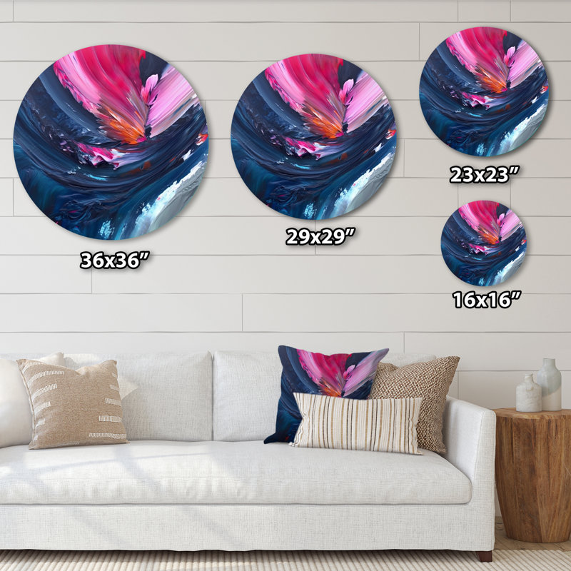 Czarnetzki - Art abstrait rond en métal, H 29 po x l 29 po