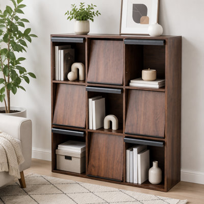 9-Cube Storage Bookcase with Flip Doors