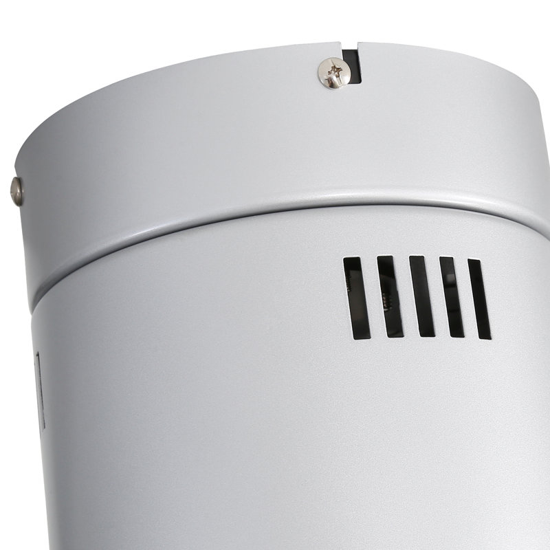 Ventilateur de plafond 3 pales Nicola, Finition argentée avec pales grises