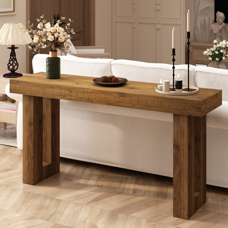 Console 59 "en bois massif récupéré - Longue entrée de ferme et table de canapé pour le couloir, 59" x 13.4'' x 30'' (LxDxH)