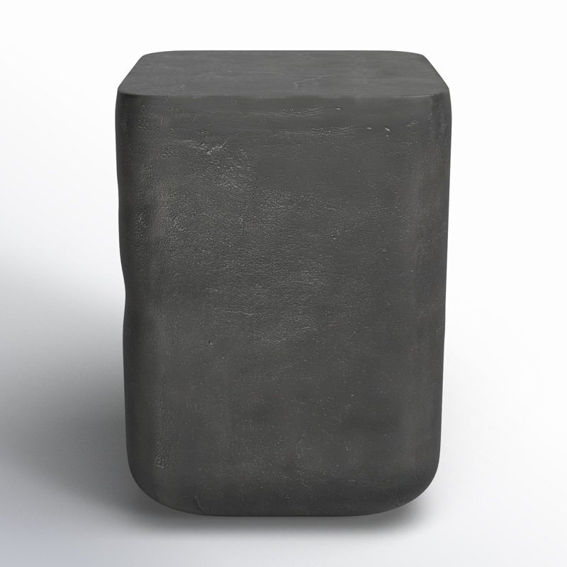Basil Outdoor Square Side Table, Aged Gray
