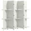Paravent de chambre en bois gris, 5 panneaux de 170 cm de hauteur, avec 3 étagères et rangement pliable, 3 panneaux, 3 étagères et un espace de rangement pliable.-728446969-728446851-728446975