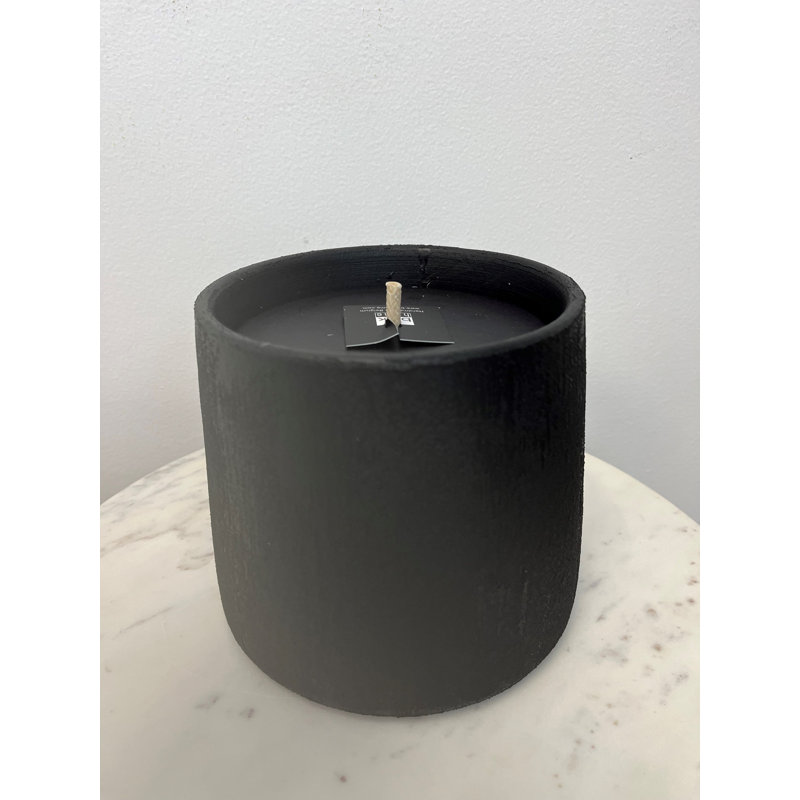 Bougie fantaisie non parfumée Flowerpot, L 6 po x l 6 po, Chocolat