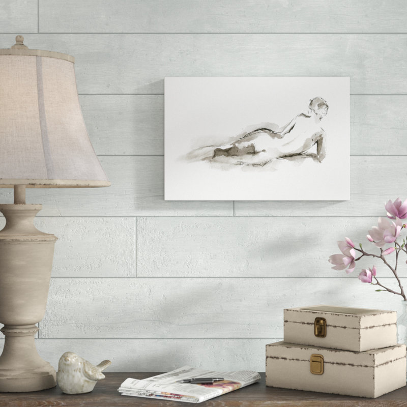 Ink Figure Study I by Ethan Harper - Painting, 20cm H x 30cm W, Wrapped Canvas