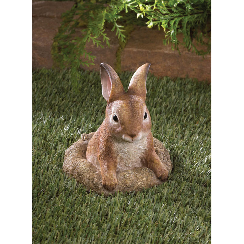 Curious Bunny Garden Decor | Realistic Rabbit Lawn Statue