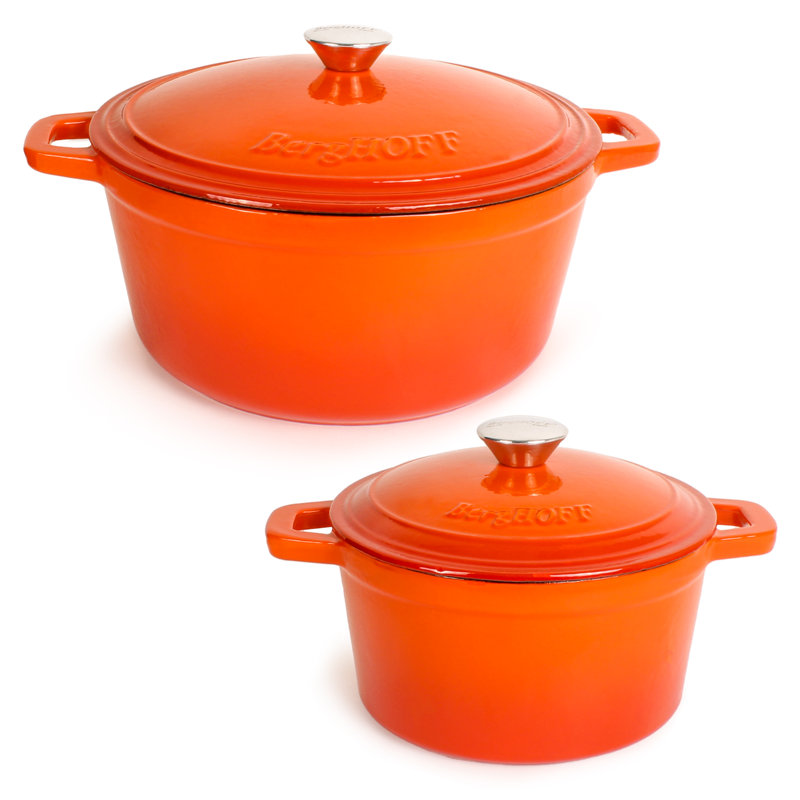 BergHOFF Neo 4pc Cast Iron Cookware Set, Orange