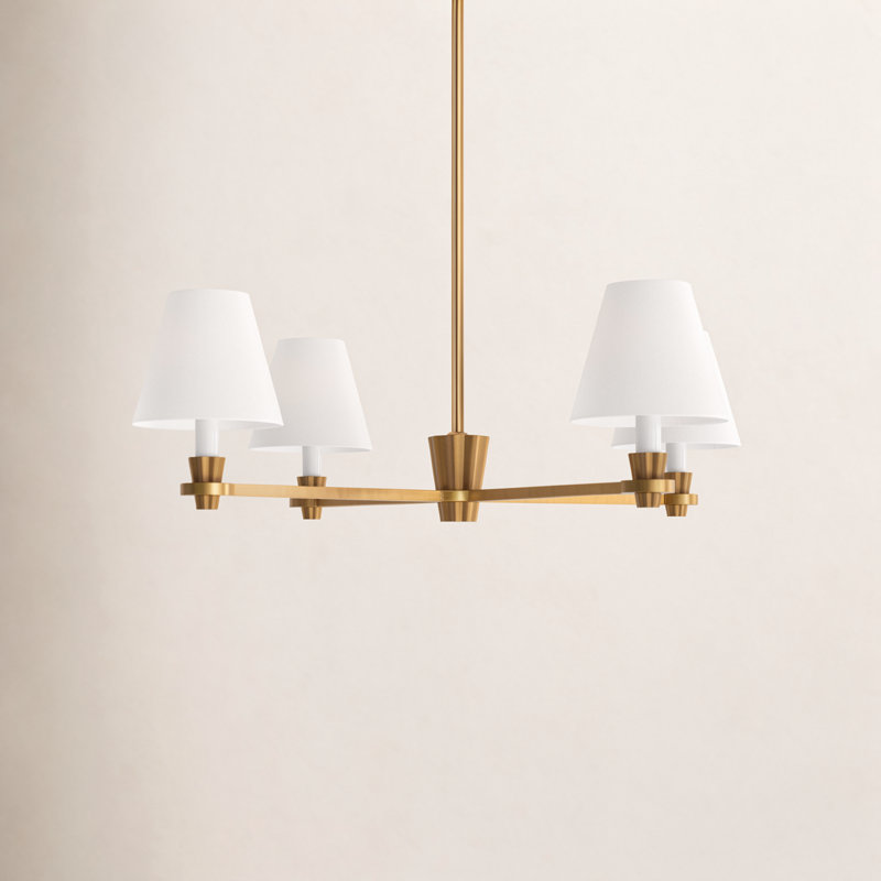 Paisley 4 - Light Chandelier, Burnished Brass