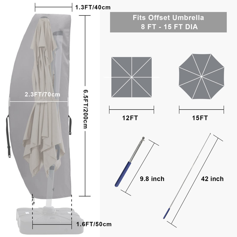 Housse de parasol d'extérieur imperméable 600D 600D