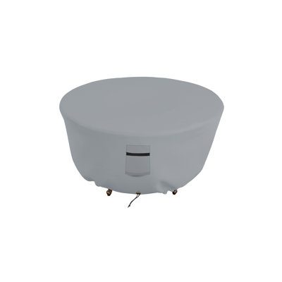 LAUREAN Heavy-Duty Outdoor Round Fire Pit Cover, Patio Durable & UV Resistant Waterproof AEGEAN Fire Table Cover