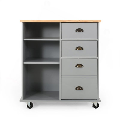 Provence Kitchen Cart with 2 Drawers and 1 Door by Winston Porter