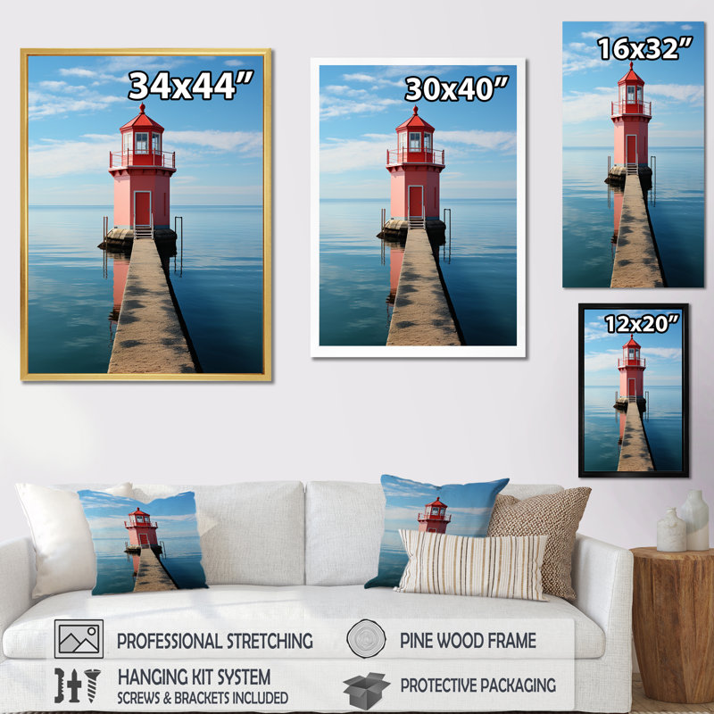 «Light House Simplicity At Sea I» sur toile, H 32 po x l 24 po x P 1 po, Toile tendue
