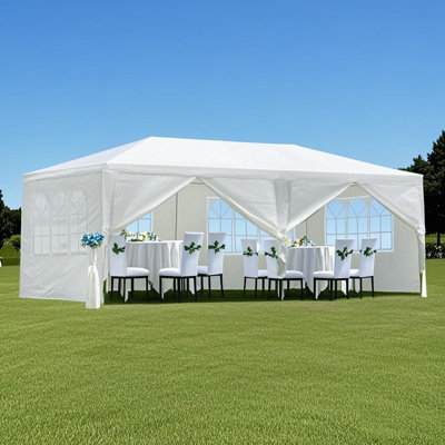 Outdoor Garden Gazebo Wedding Party Tent Canopy Marquee With 6 Removable  Sidewalls