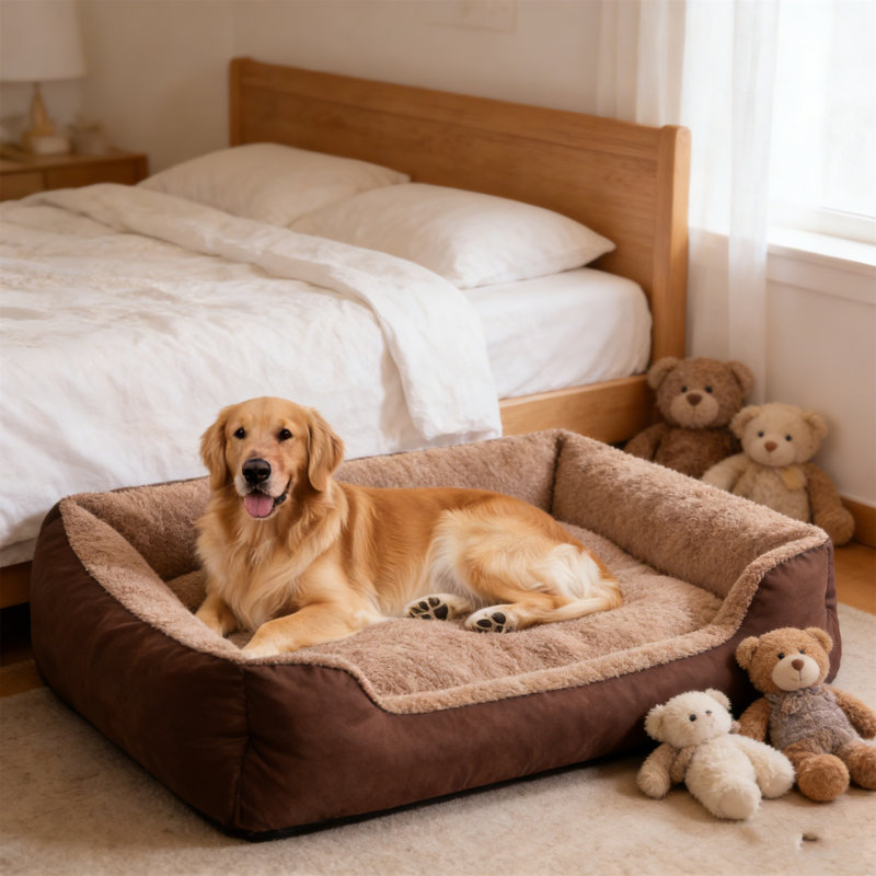 Polyester Pet Bed, 25" H x 90" W x 110" D, Brown