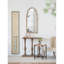 Grand miroir mural crème et encadré 22 po x 48 po, miroir arqué en bois avec aspect de fenêtre décorative pour le salon, la salle de bain et le vestibule