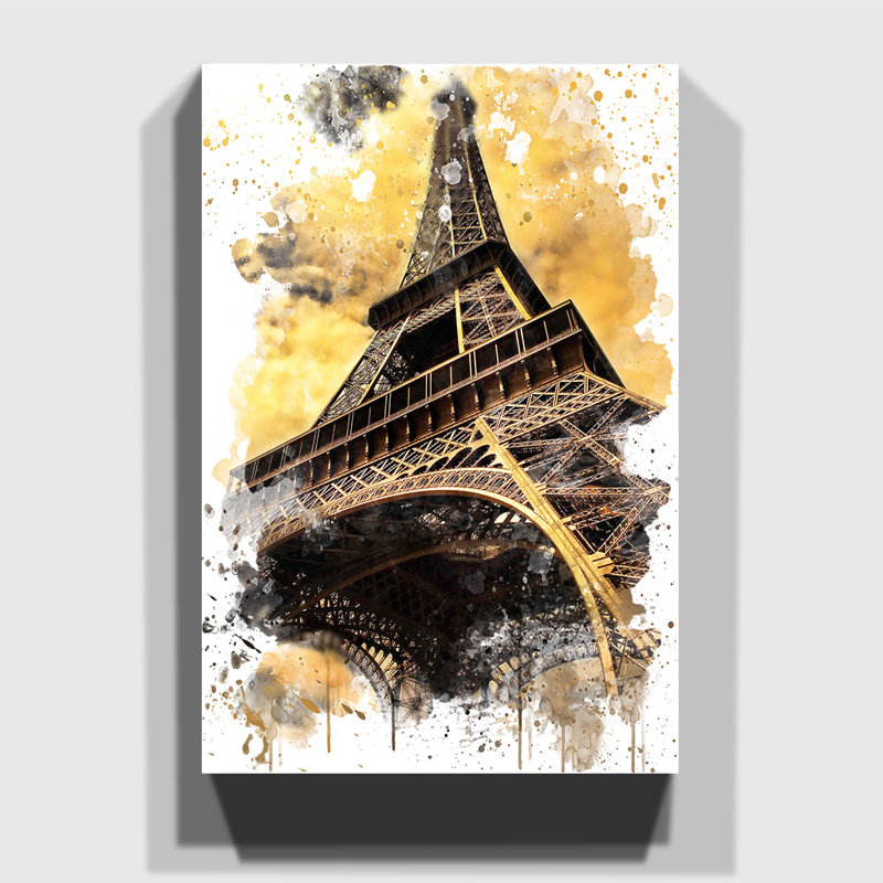 Paris France Eiffel Tower - Wall Art, 76cm H x 50cm W, Wrapped Canvas