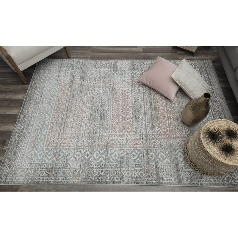 Tapis rétro rose novice Hailey, Rectangle 8 pi x 10 pi