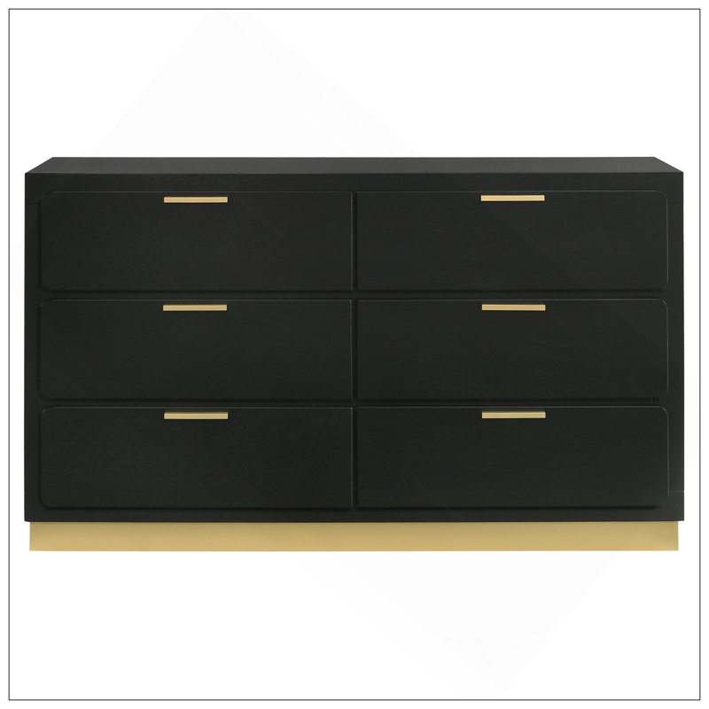 Commode 6 tiroirs Sophia, Noir