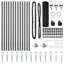  Fence Post Set Set Of 2 Grey, Black Metal, Plastic 25 X 0.5 M