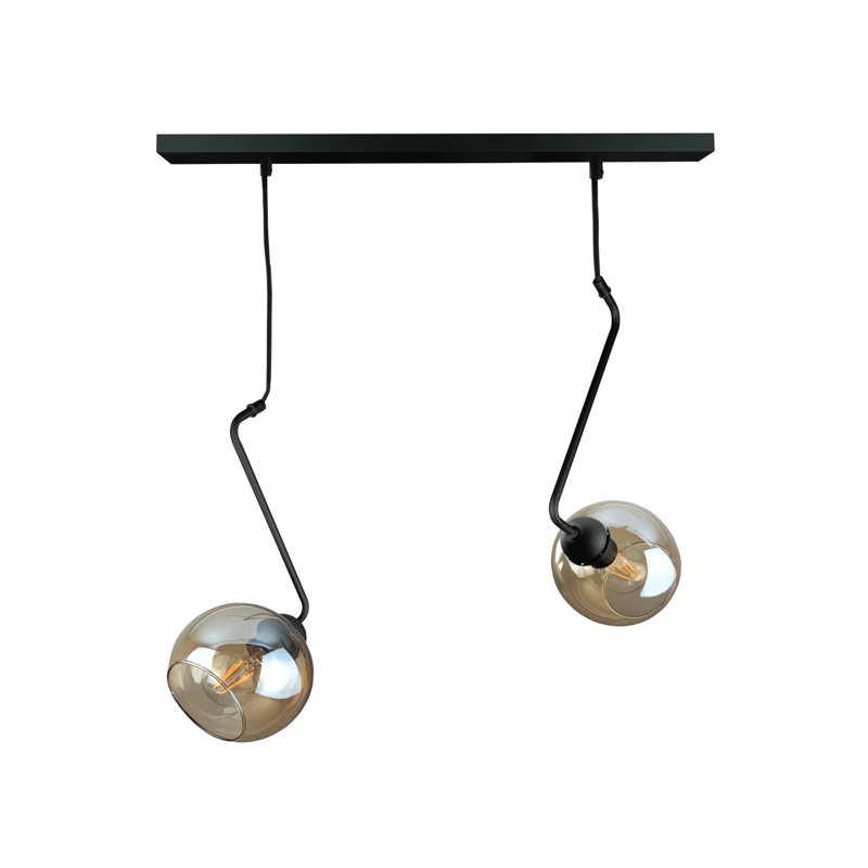 Betim - Light Matte Black Unique/Statement Pendant, Gold/Orange, 2