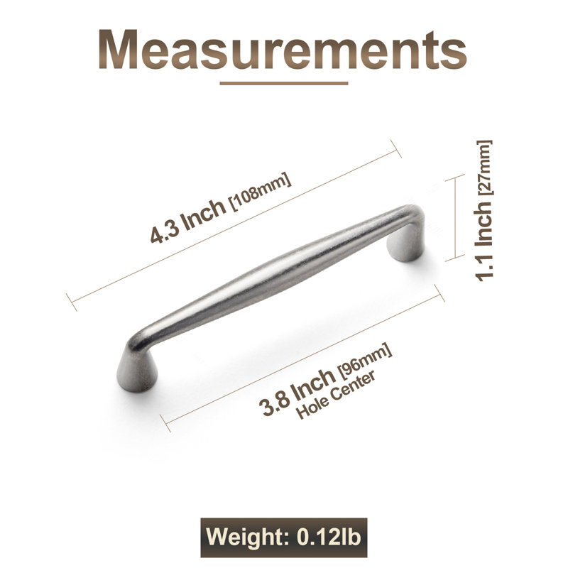 3 3/4" Center Bar Pull Multipack, 3 3/4", Antique Silver