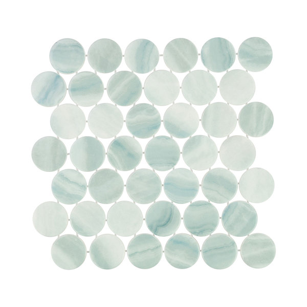Mythologie 2-in Recycled Glass Penny Round Stone Look Mosaic Tile