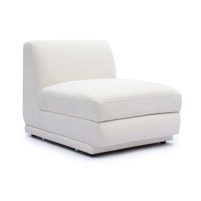 Frome Cream Chenille Modular Armless Chair