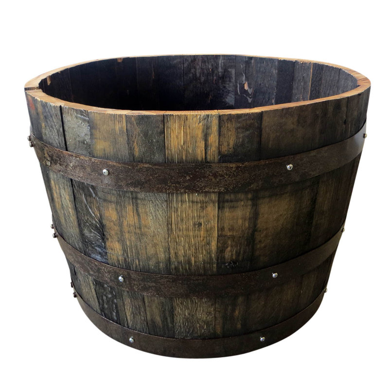 Pot de fleurs tonneau en bois