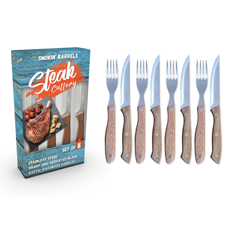 Smokin' Barrels 8 Piece Steak Cutlery Set, Service for 4