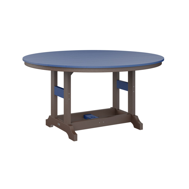 Table de bar ronde Berlin Classic, Chocolat / Brun, Bleu pacifique